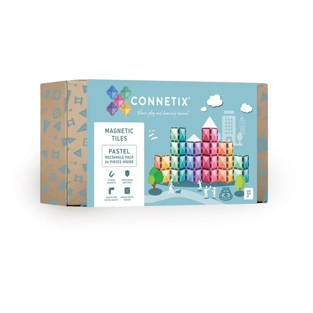 Connetix 磁樂®磁力片/24片粉彩長方條組