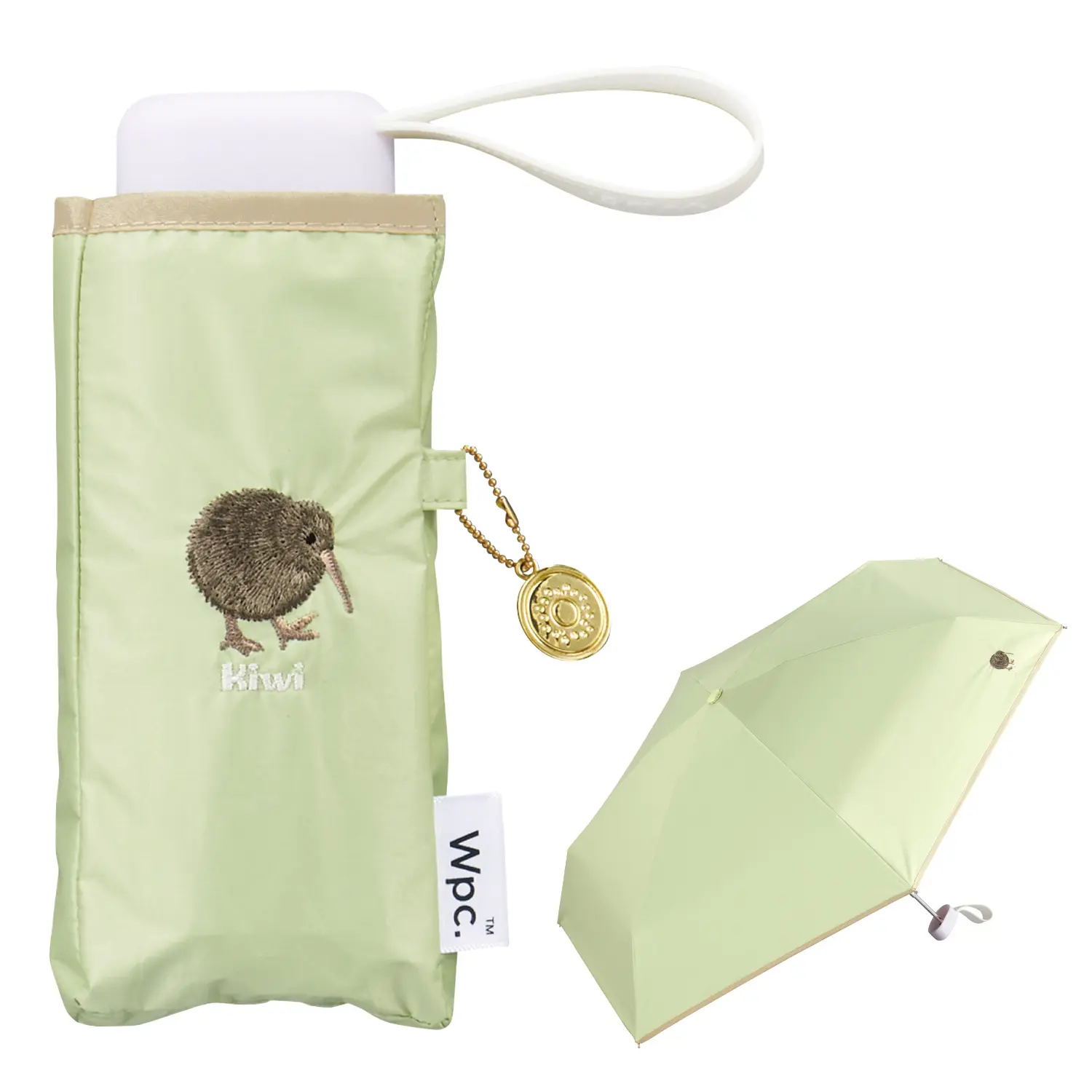 日本 Wpc. 完全遮光UV100%折傘/ Animal Embroidery Pistachio