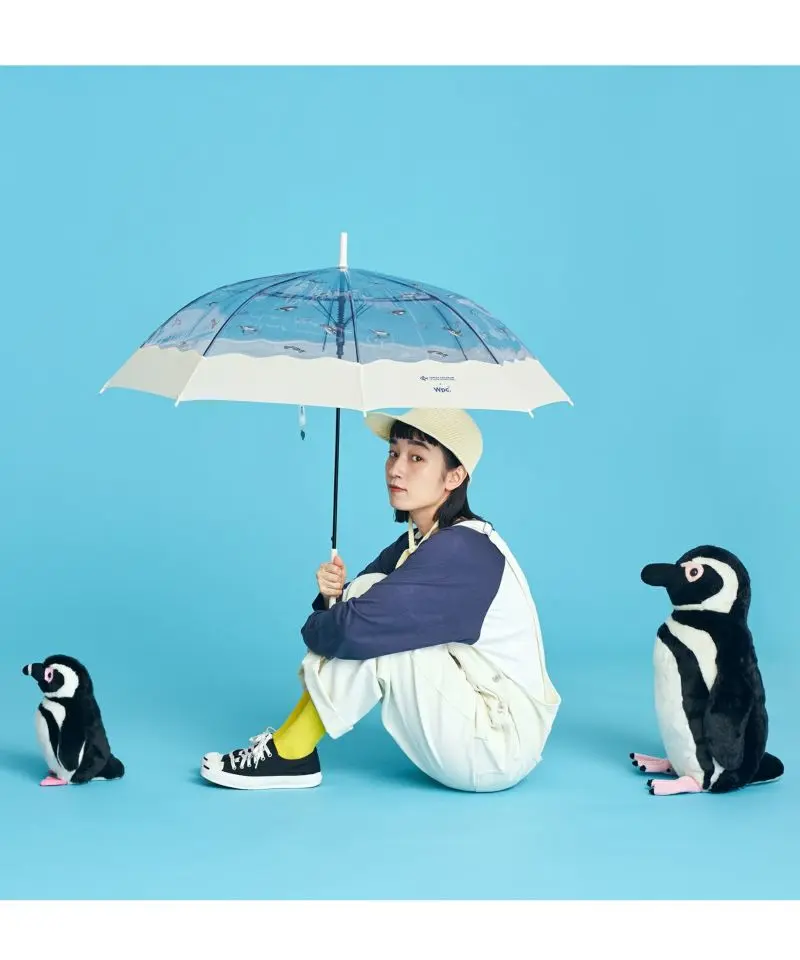 日本 Wpc. x 墨田水族館 透明直傘/ Swimming Penguin Off