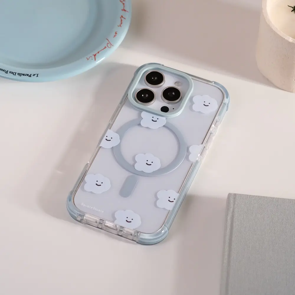方坊 心情磁吸手機殼/ 灰藍/ 飄浮喜寶/ iPhone Air