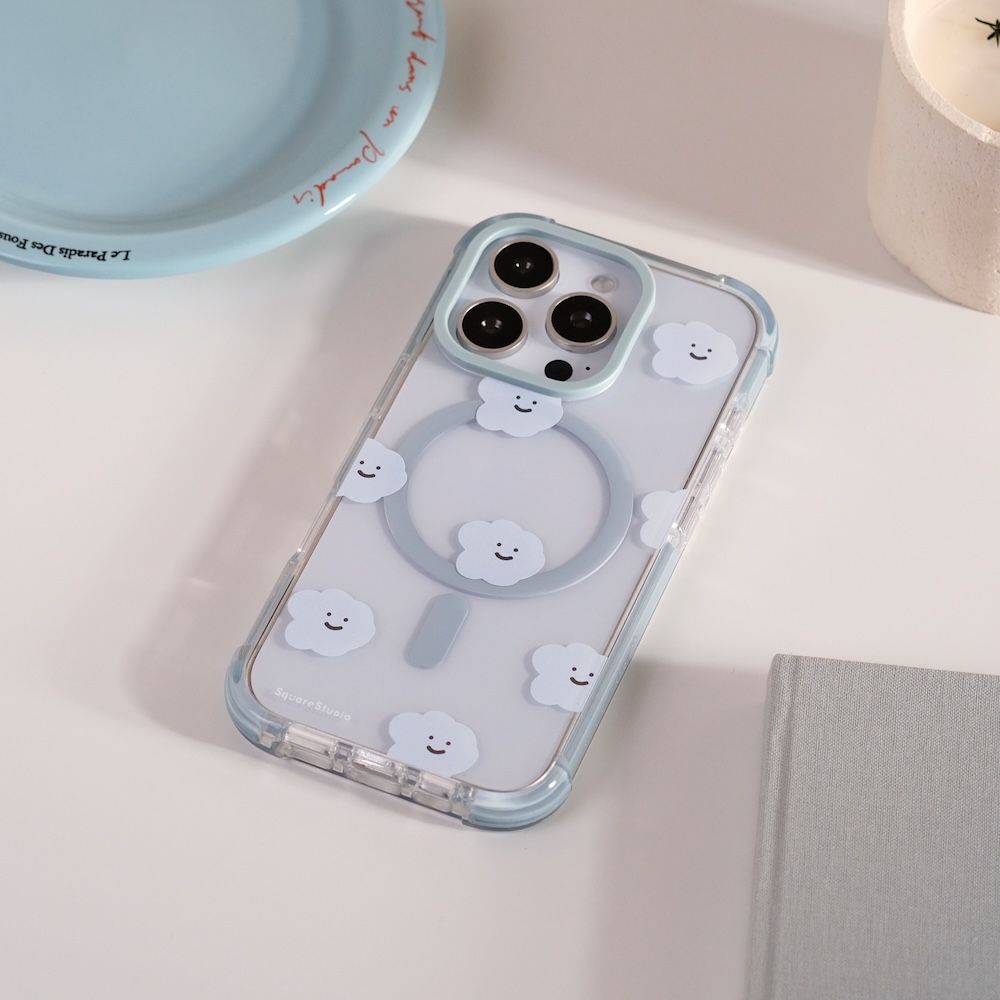 方坊 心情磁吸手機殼/ 灰藍/ 飄浮喜寶/ iPhone 17 Pro