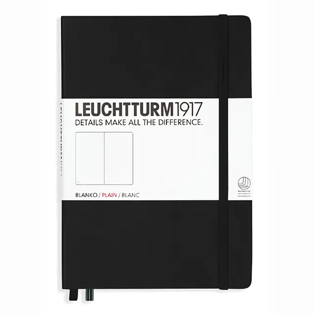 德國 LEUCHTTURM1917 硬殼筆記本 A5/ 黑/ 空白