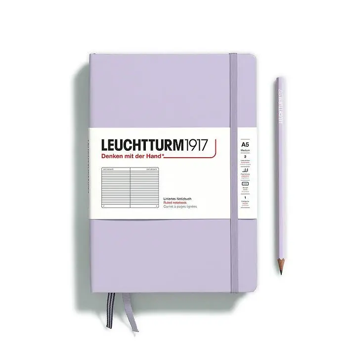 德國 LEUCHTTURM1917 硬殼筆記本 A5/ 紫/ 橫線