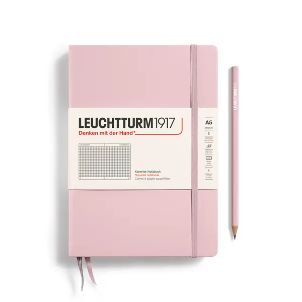 德國 LEUCHTTURM1917 硬殼筆記本 A5/ 粉/ 方格