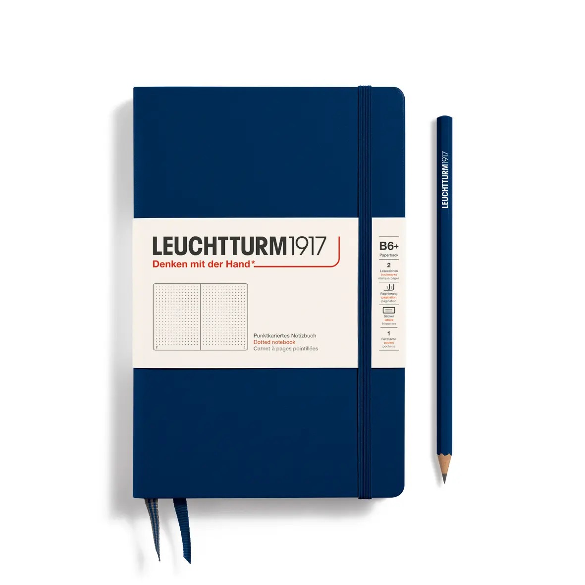 德國 LEUCHTTURM1917 硬殼筆記本/ B6+/ 深藍/ 方點