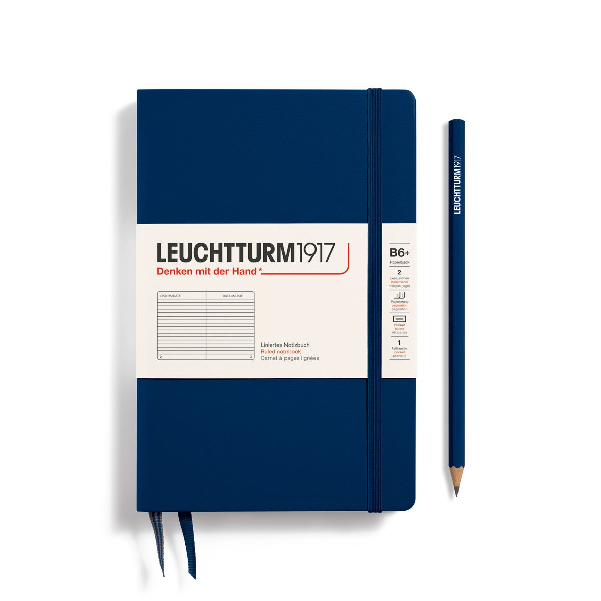 德國 LEUCHTTURM1917 硬殼筆記本/ B6+/ 深藍/ 橫線