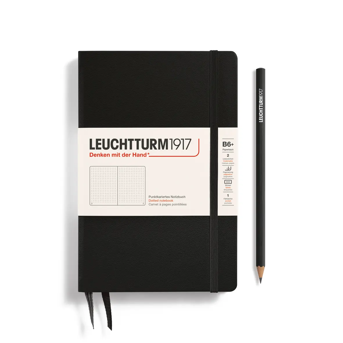 德國 LEUCHTTURM1917 硬殼筆記本/ B6+/ 黑/ 方點