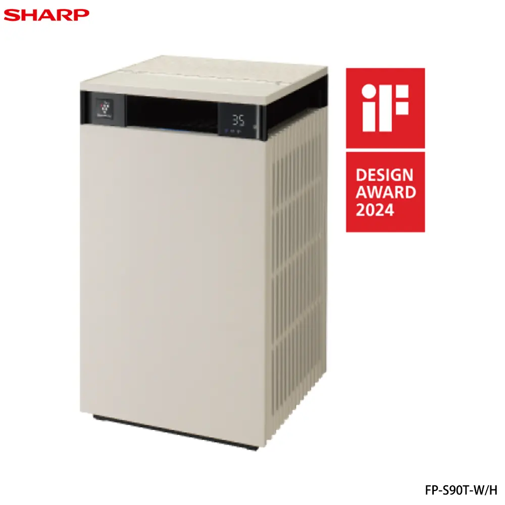SHARP 夏普 27坪Purefit PCI自動除菌 空氣清淨機 FP-S90T-W 奶油白