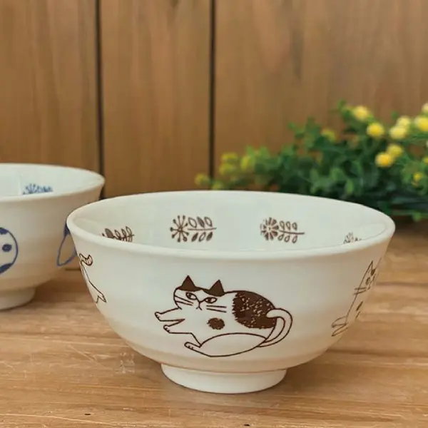 日本 DECOLE Fika 貓系列飯碗/ 棕