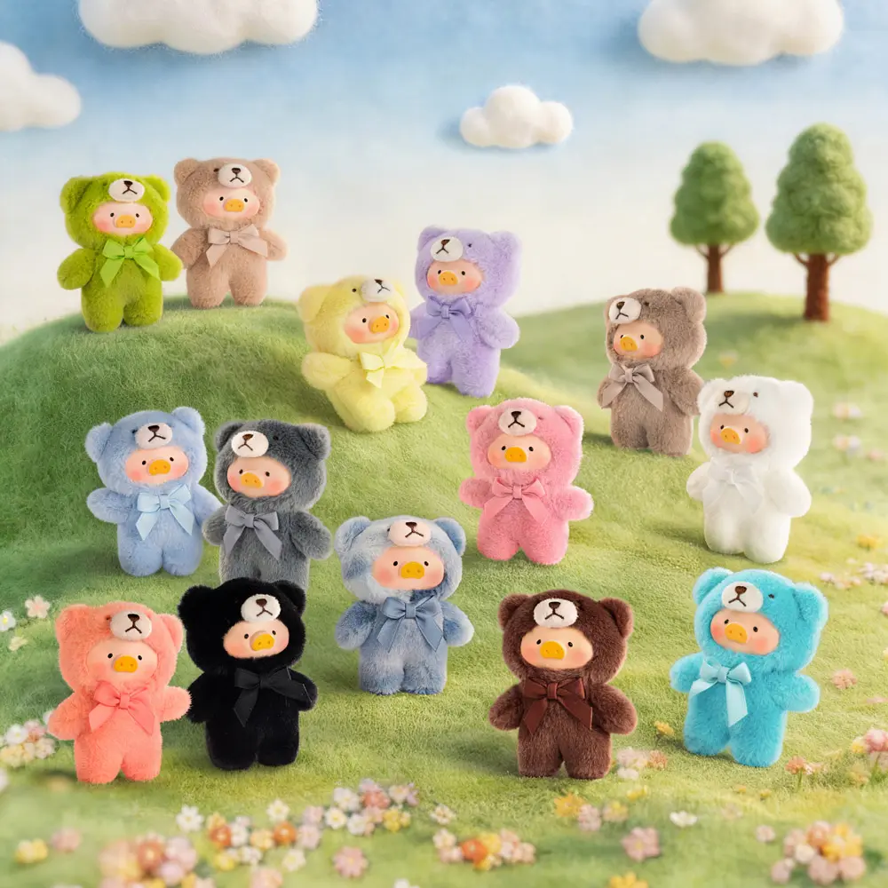 TOYZEROPLUS罐頭豬LuLu Teddy Mini自然絮語系列膠面毛絨手機繩盲盒/ 12入盒裝