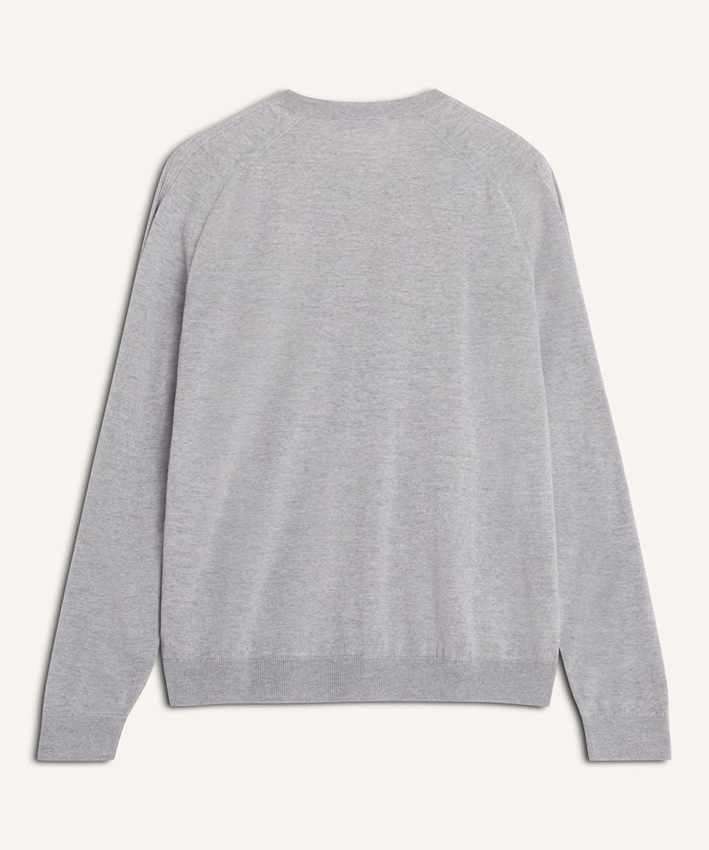 MAISON KITSUNÉ 中性灰變化狐狸頭LOGO圓領寬鬆開襟針織衫/中性/男裝/ XL