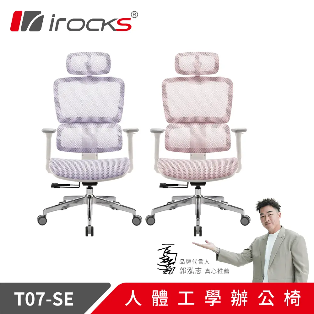 irocks T07 SE 人體工學辦公椅 特仕版 兩色/ 芋泥紫