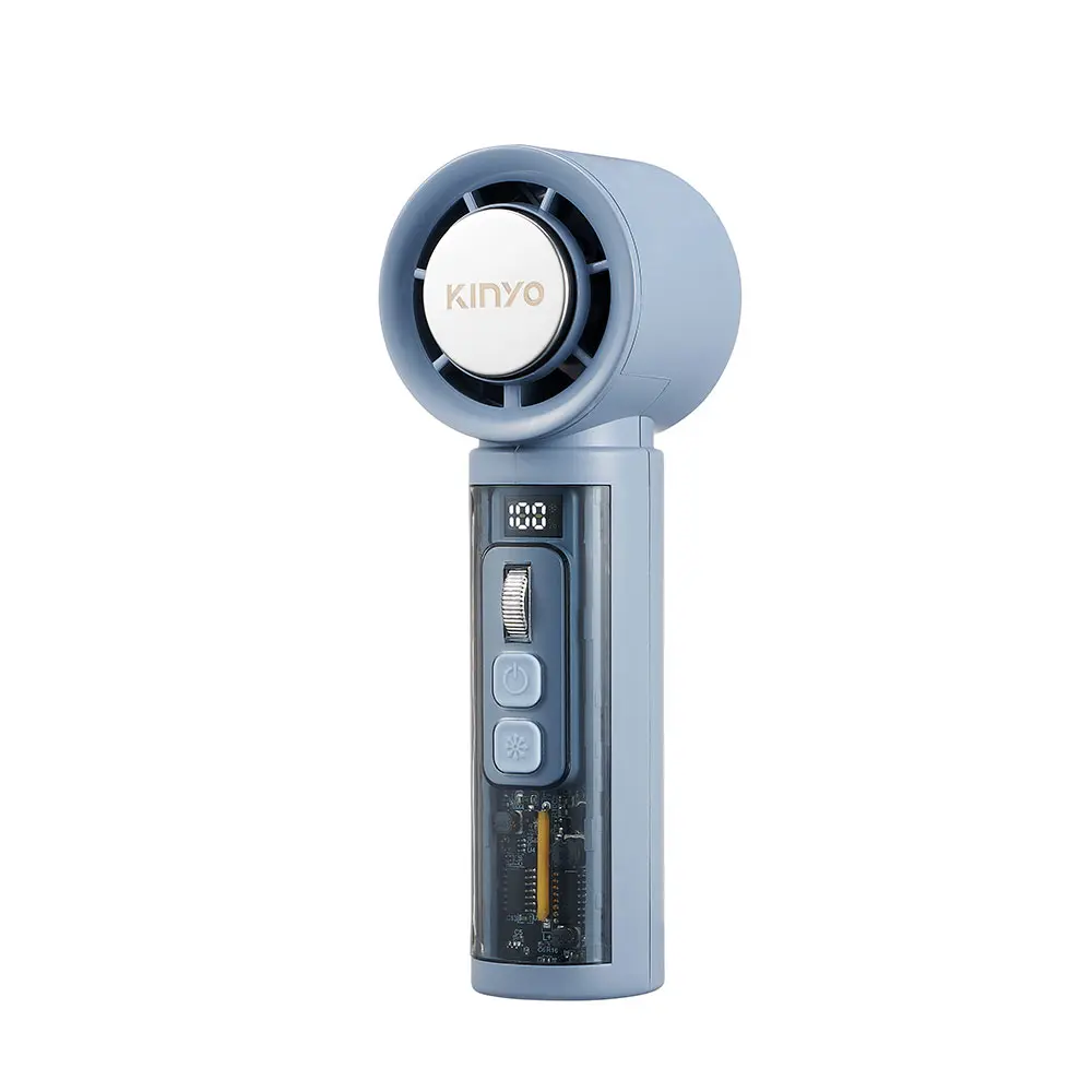 KINYO裸透冰機/ 充電風扇/ 藍/ UF-3150