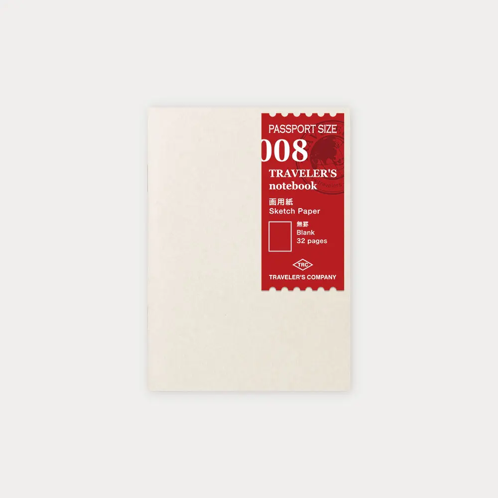 日本 TRAVELER'S COMPANY TRAVELER'S notebook 008 旅人手帳素描紙內頁/ Passport Size