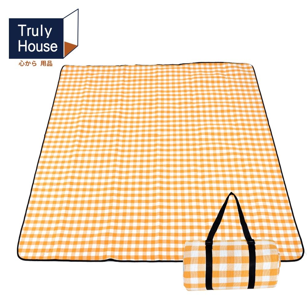 【Truly House】絕美加厚野餐墊 150x200cm 大尺寸PRO款 露營 野餐 (四款)/ 黃色格紋