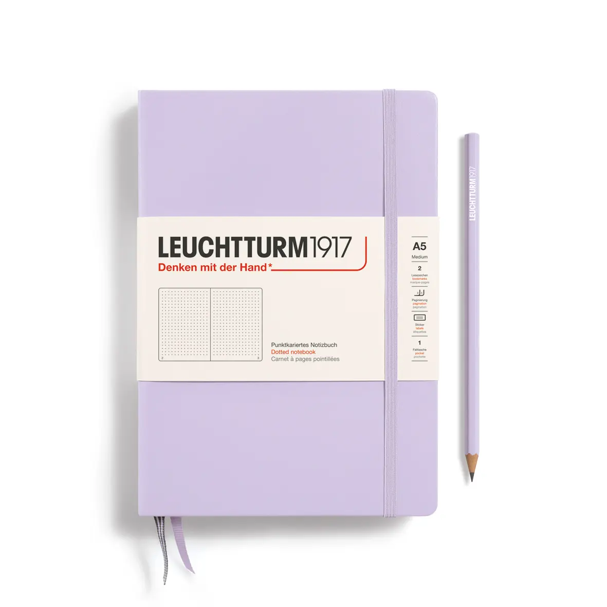 德國 LEUCHTTURM1917 硬殼筆記本 A5/ 紫/ 方點