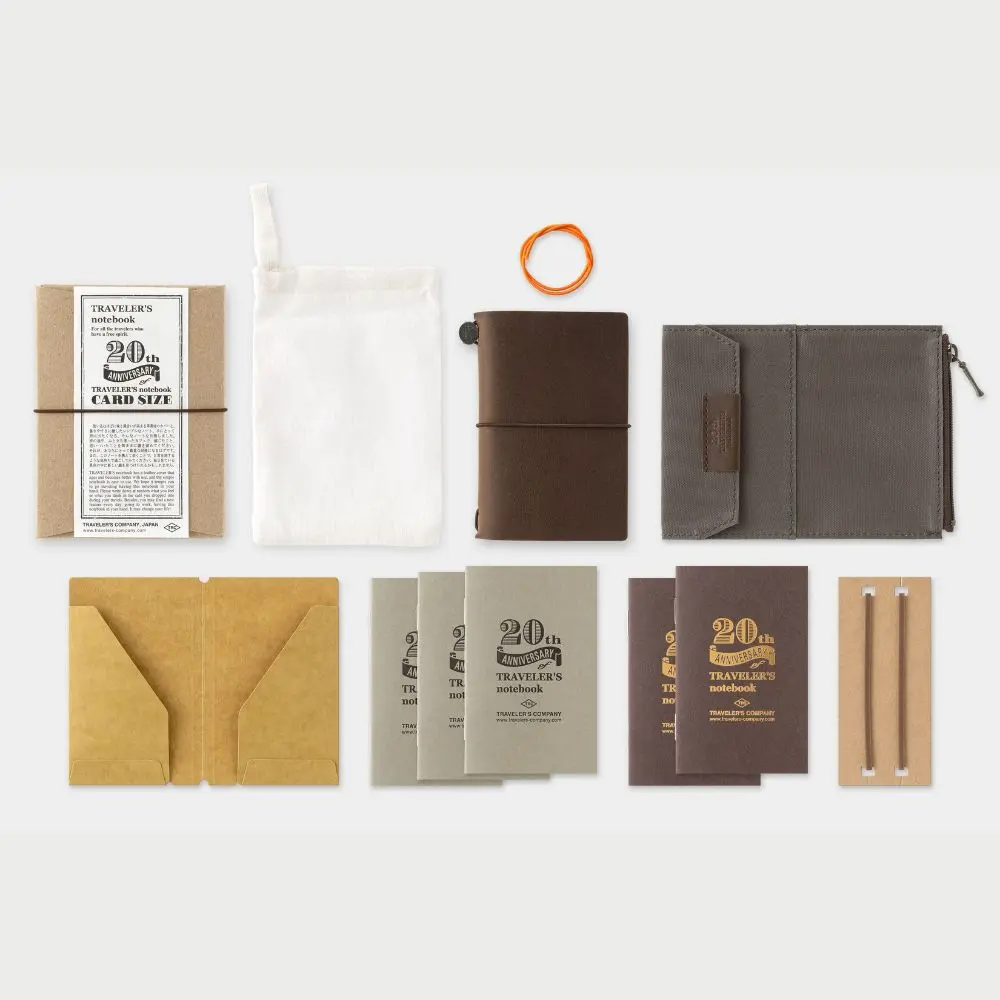 日本 TRAVELER'S notebook 20th Card Size卡片尺寸套組/ Brown