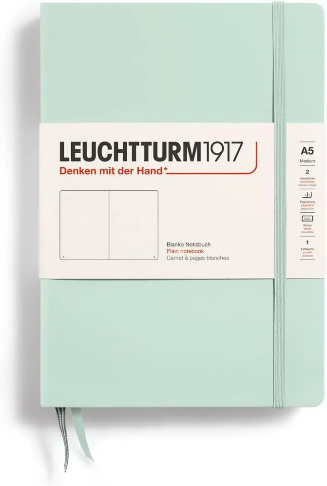 德國 LEUCHTTURM1917 硬殼筆記本/ A5/ 薄荷綠/ 空白