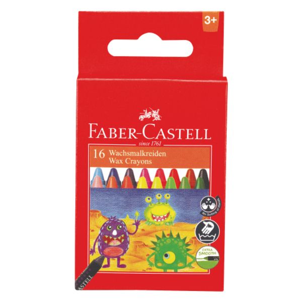 FABER-CASTELL大眼星球無毒蠟筆/ 16色