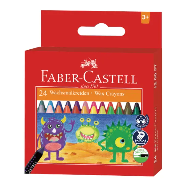 FABER-CASTELL大眼星球無毒蠟筆/ 24色