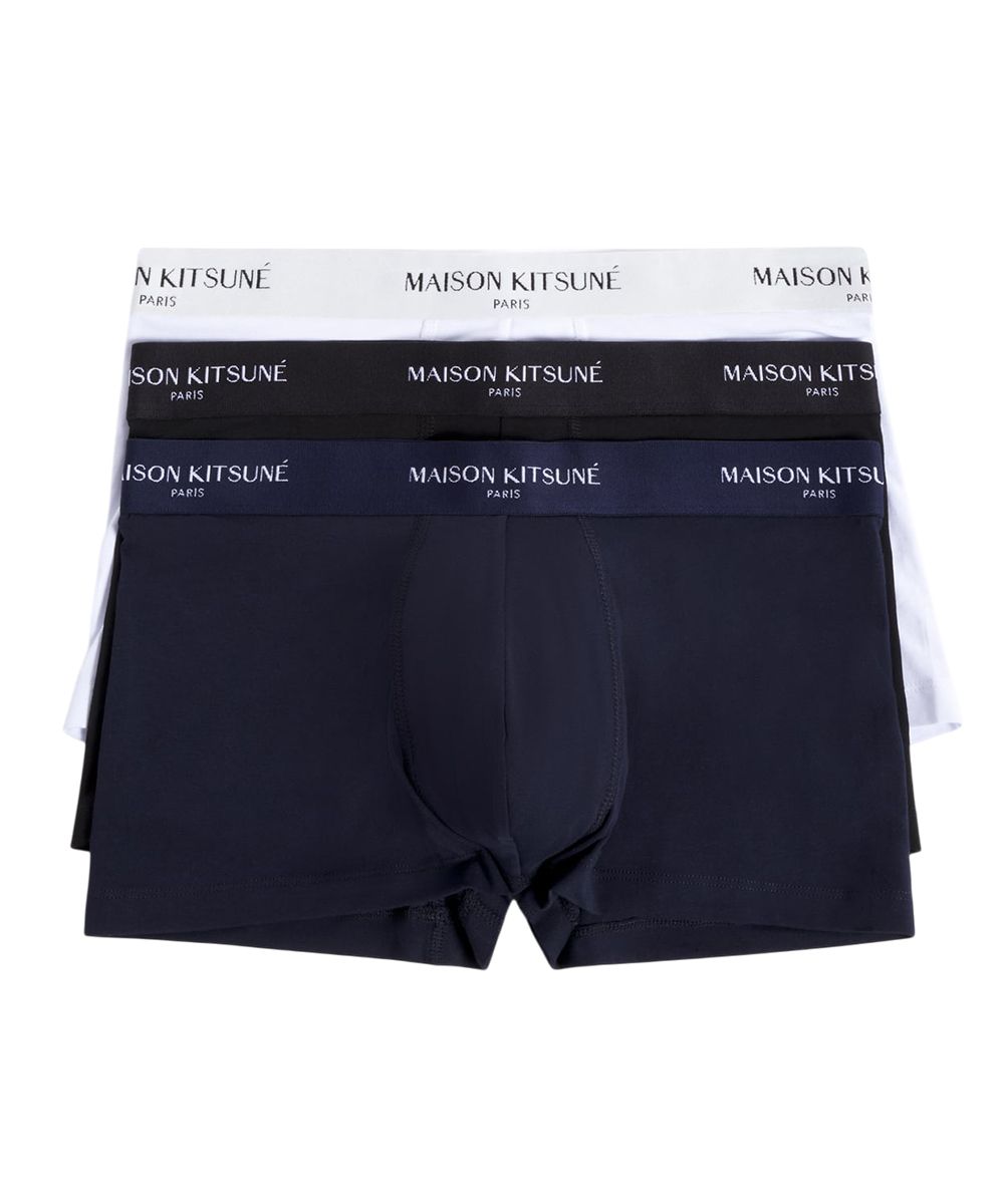 MAISON KITSUNÉ MK巴黎LOGO男用四角內褲三件組/中性/ M