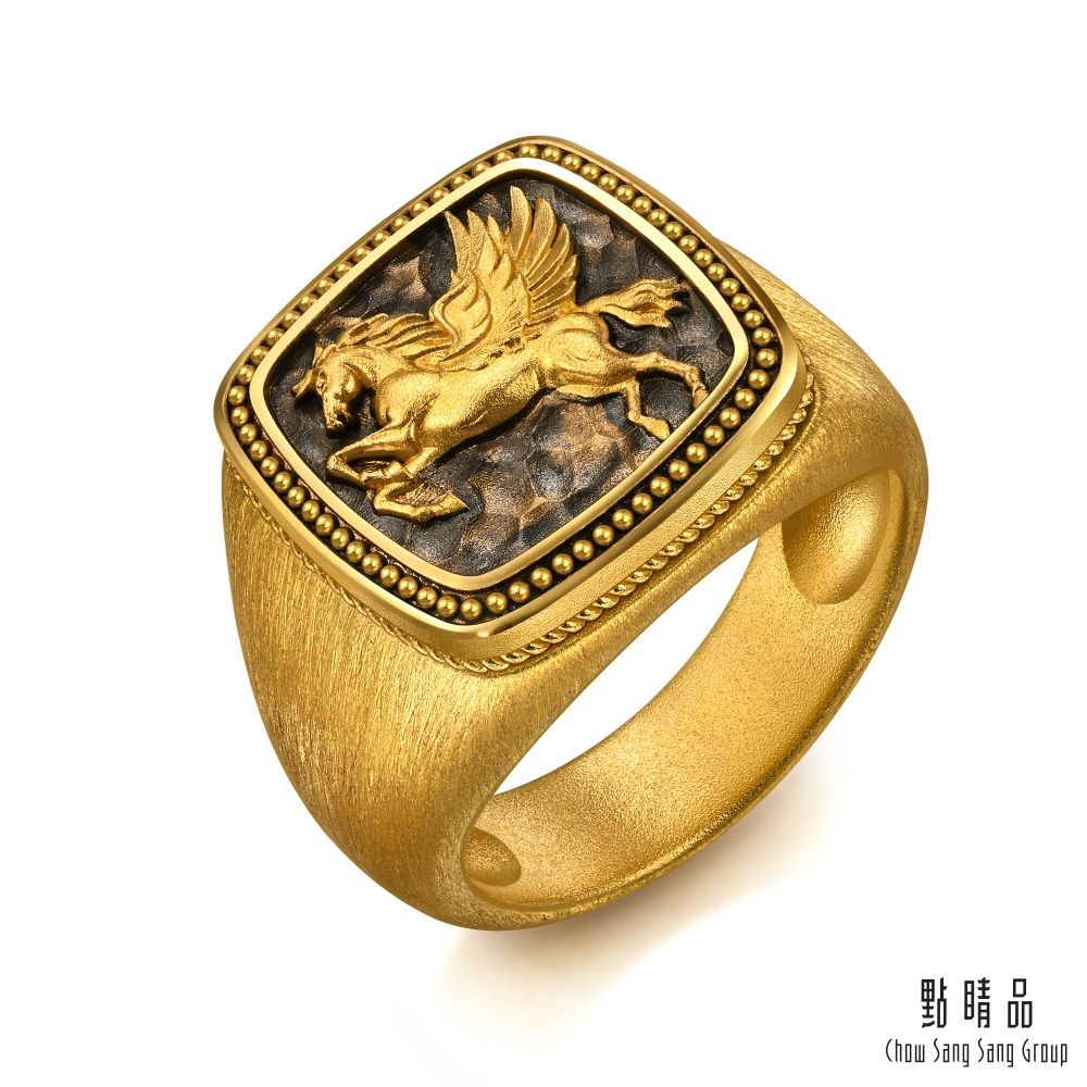 點睛品 飛馬翱翔 黃金戒指_計價黃金(港圍21)