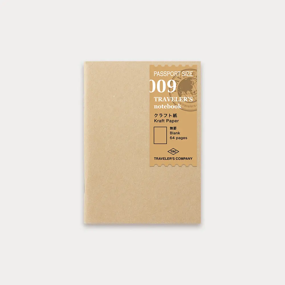 日本 TRAVELER'S COMPANY TRAVELER'S notebook 009 旅人手帳牛皮紙內頁本/ Passport Size