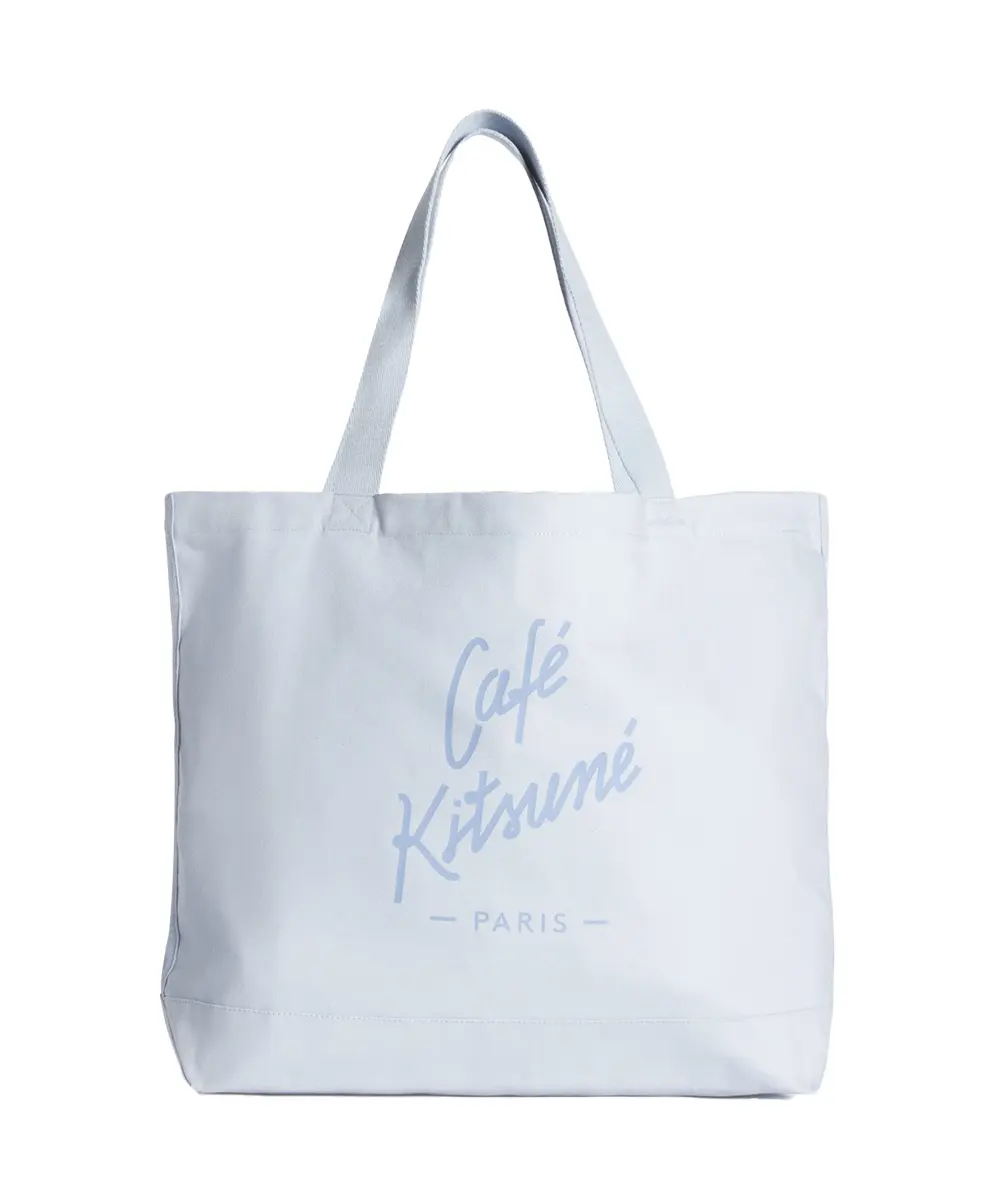 CAFÉ KITSUNÉ 冰藍手繪LOGO購物袋