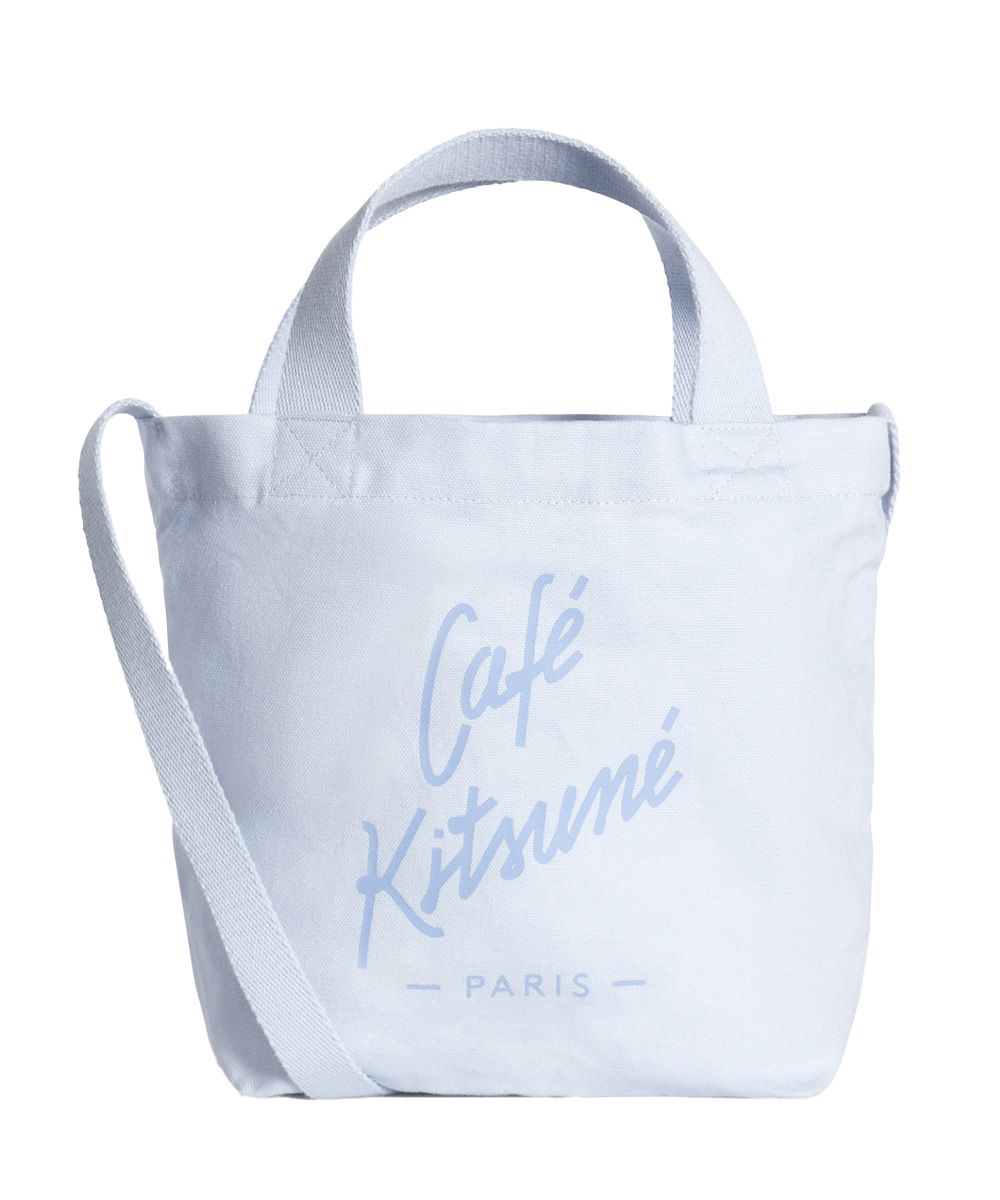 CAFÉ KITSUNÉ 冰藍手繪LOGO迷你購物袋