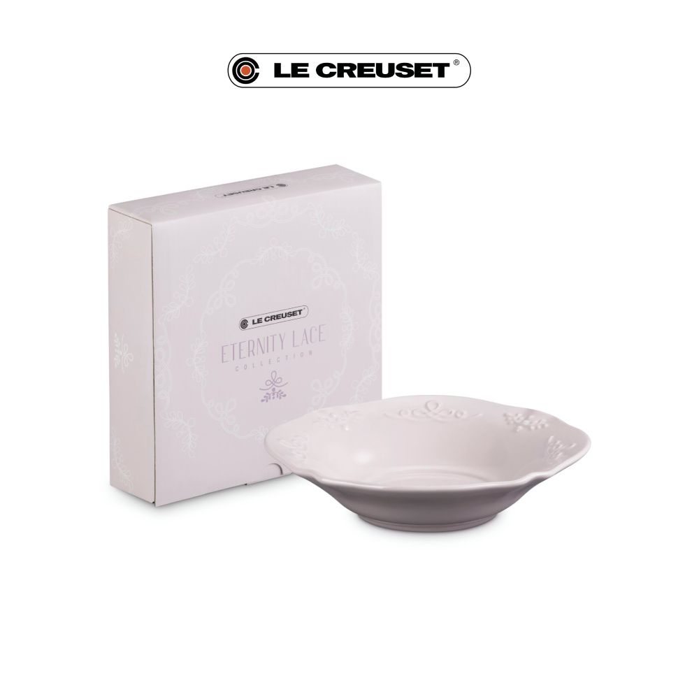 LE CREUSET瓷器永恆花蕾系列深圓盤/ 20cm/ 柔粉紫
