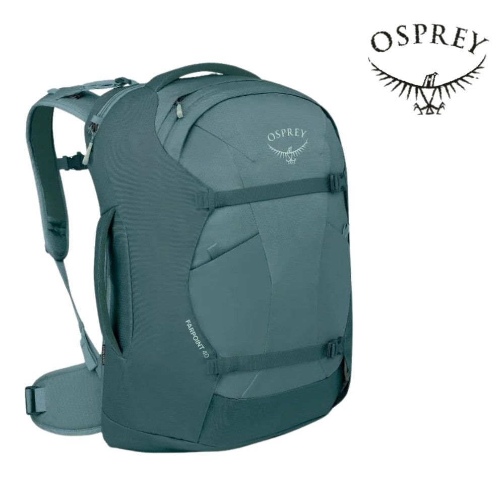 【Osprey 美國】☆2026新改款☆ Farpoint 40 多功能旅行背包 男款 瀑布激流藍 (背包旅行 行李背包 登機包)