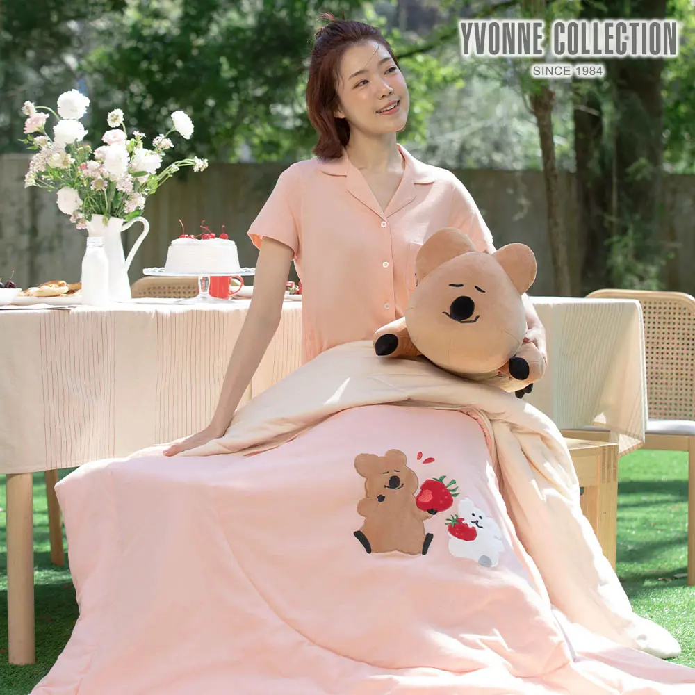 YVONNE COLLECTION DINOTAENG 單人草莓四季被-粉橘