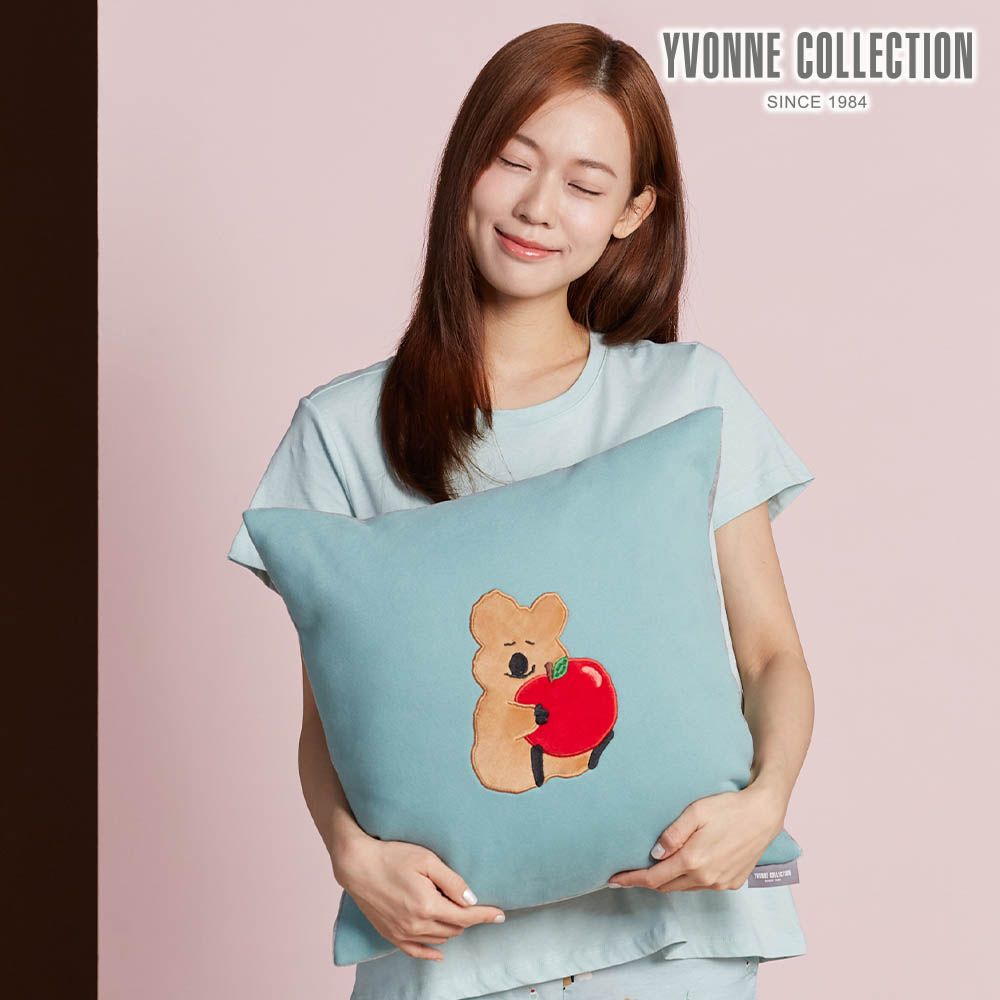 YVONNE COLLECTION DINOTAENG｜蘋果方形抱枕(45x45公分)/ 湖水綠