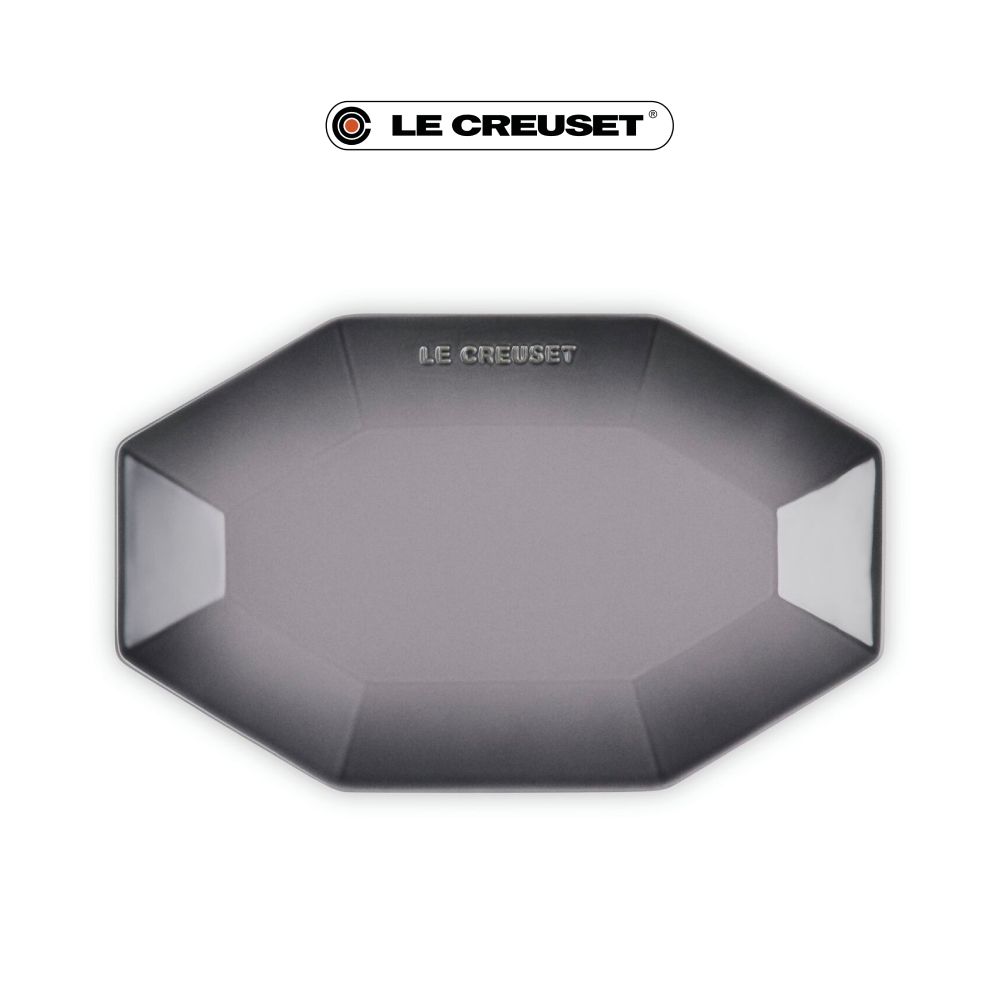 LE CREUSET瓷器八角盤/ 28cm/ 燧石灰