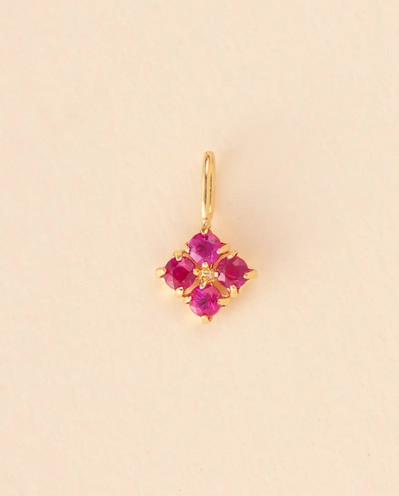 【ARTE WHITE】K18 芝櫻紅寶石吊墜 0.15ct