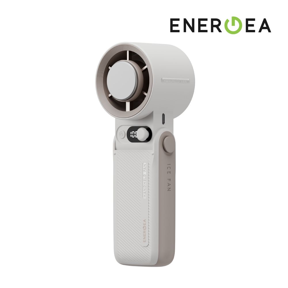ENERGEA 新加坡 AirMate Chill 6000mAh 冰感降溫手持風扇/ 奶茶+棕