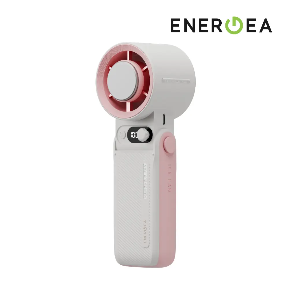 ENERGEA 新加坡 AirMate Chill 6000mAh 冰感降溫手持風扇/ 奶茶+粉