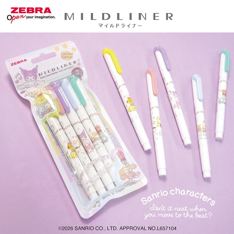 ZEBRA MILDLINER雙頭柔性螢光筆/ 三麗鷗聯名限量版/ 8色組