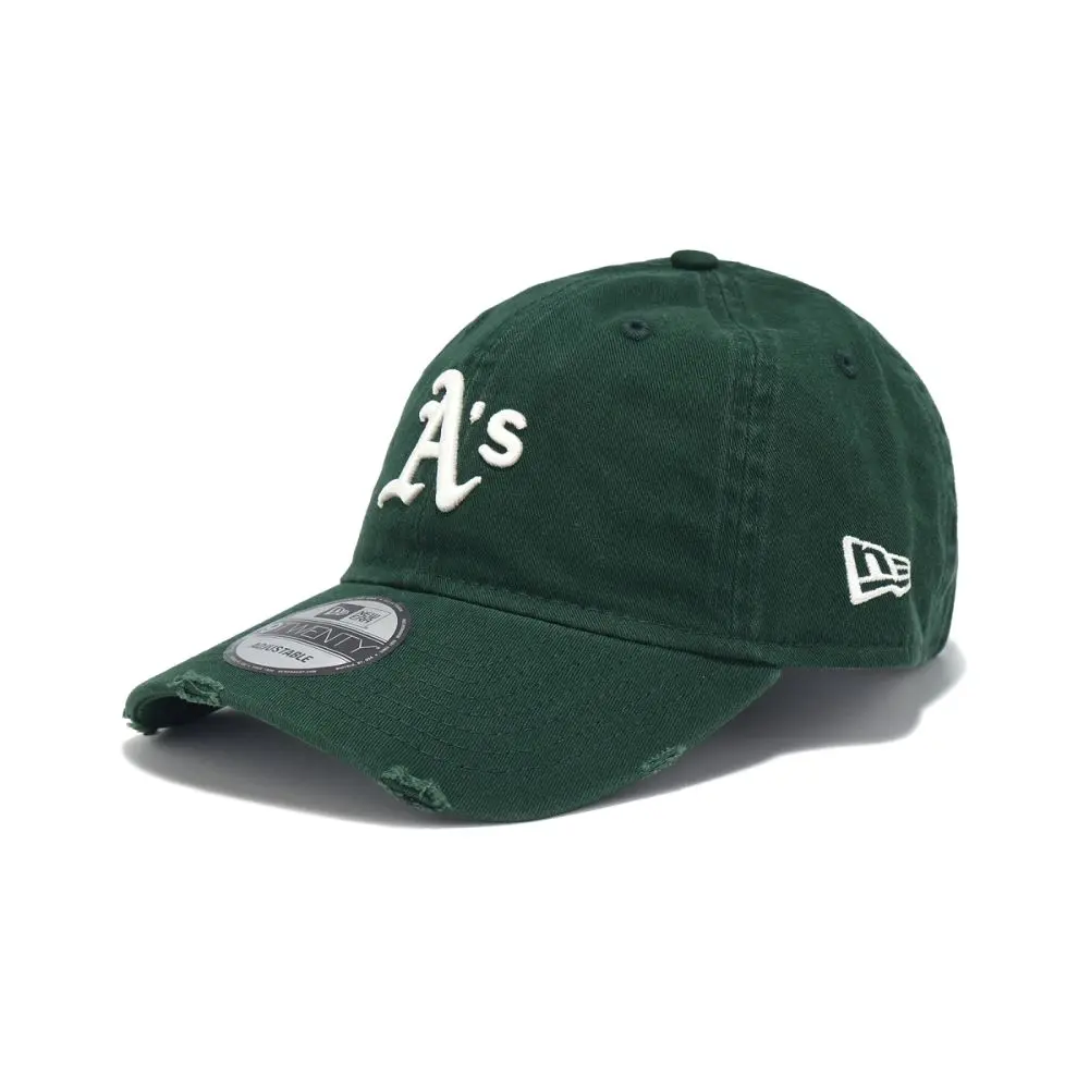 NEW ERA 920 DISTRESSED MLB奧克蘭運動家棒球帽/ 深綠