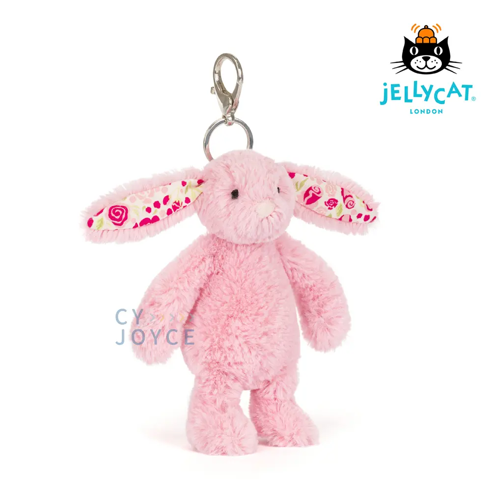 Jellycat吊飾/鑰匙圈/ 粉紅玫瑰碎花