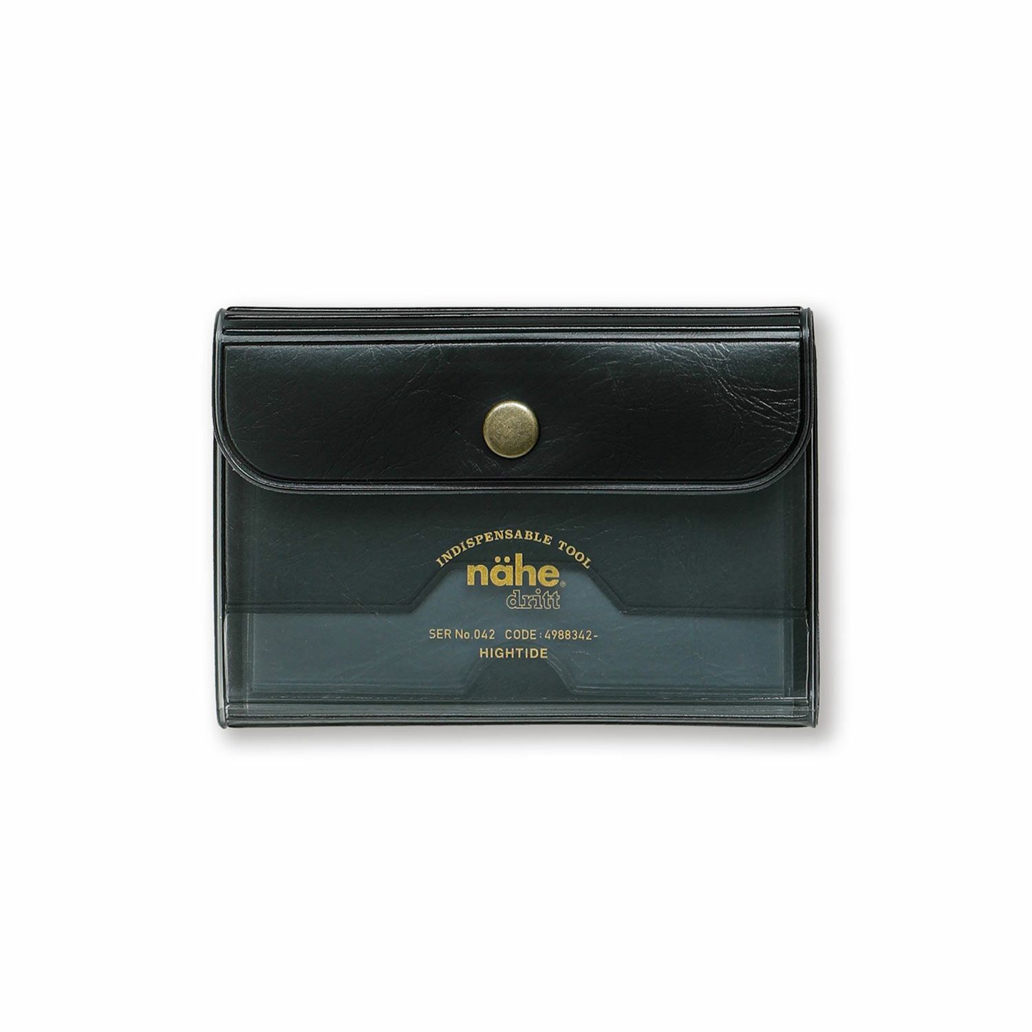 日本 HIGHTIDE Nähe 透明對開名片夾/ Clear Grey
