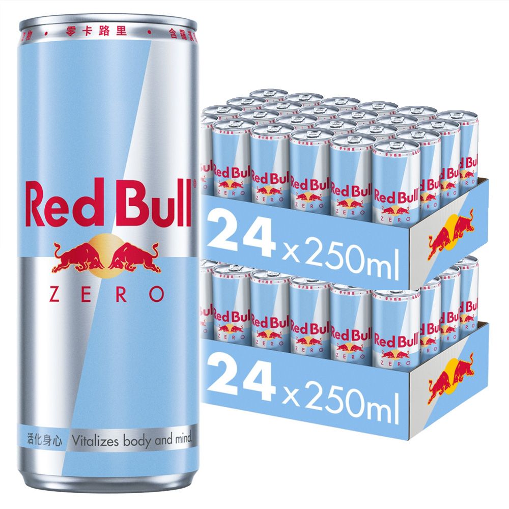 【Red Bull】紅牛零卡能量飲料(250mlx24罐/箱)(2箱)