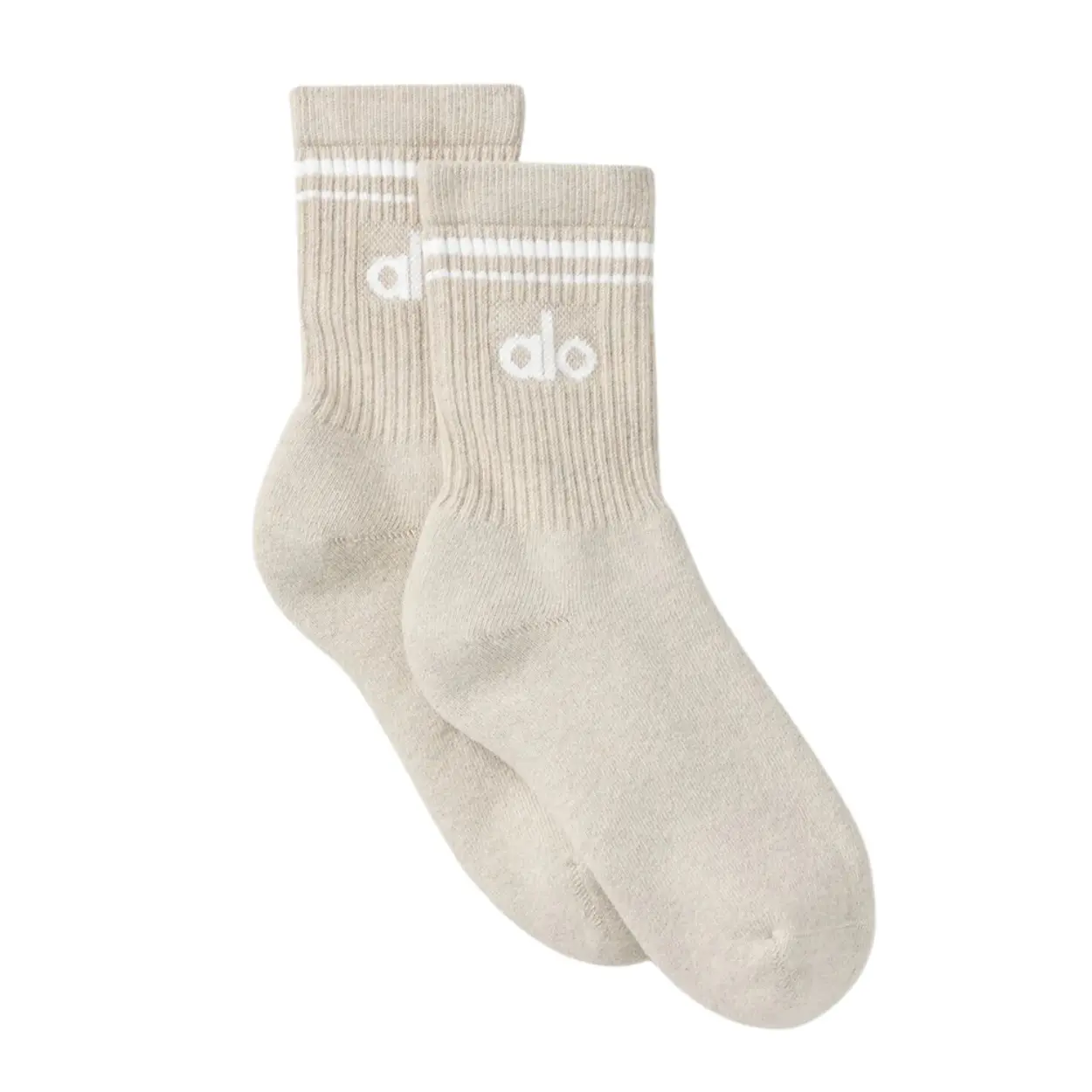 alo Unisex Half-Crew Throwback Sock 中性款復古條紋中筒襪/ 燕麥麻灰 Oatmeal Heather/ 預購 M