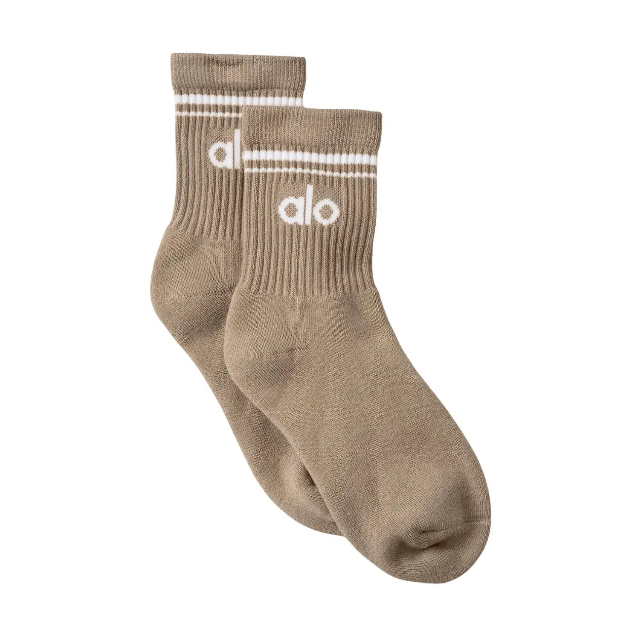 alo Unisex Half-Crew Throwback Sock 中性款復古條紋中筒襪/ 礫石灰 Gravel/ 預購 S