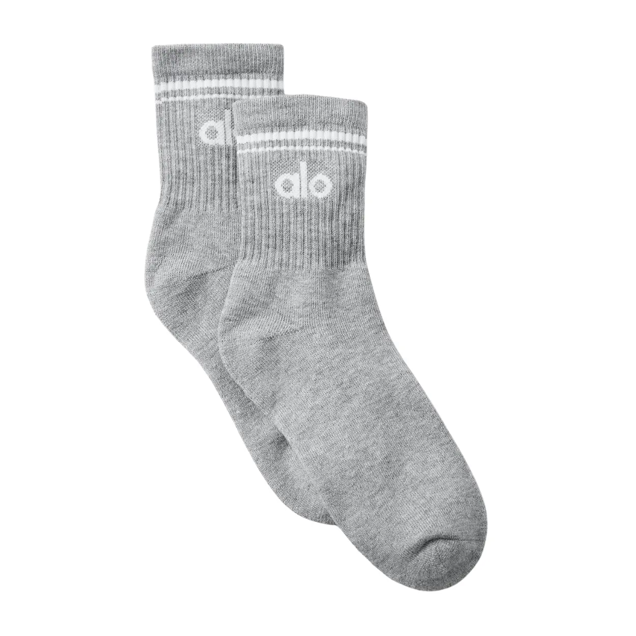 alo Unisex Half-Crew Throwback Sock 中性款復古條紋中筒襪/ 麻灰色 Athletic Heather Grey/ 預購 M