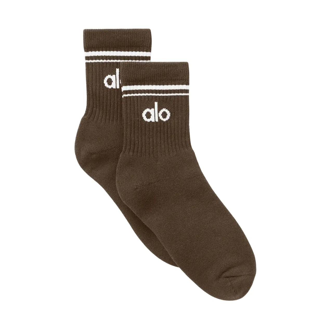 alo Unisex Half-Crew Throwback Sock 中性款復古條紋中筒襪/ 濃縮咖啡 Espresso/ 預購 M