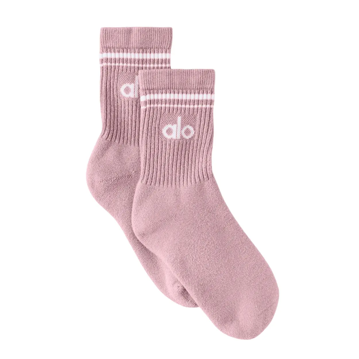 alo Unisex Half-Crew Throwback Sock 中性款復古條紋中筒襪/ 粉色 Pink/ 預購 L