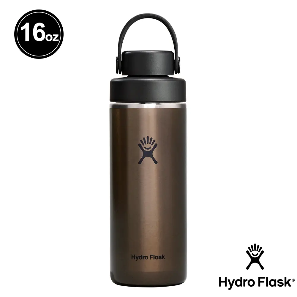 Hydro Flask 16oz寬口雙頭輕量真空保溫瓶/ 曜石黑
