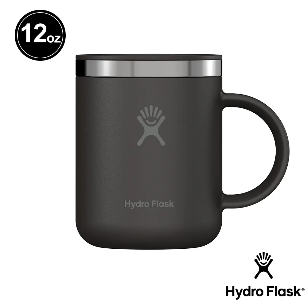 Hydro Flask 12oz保溫附蓋馬克杯/ 時尚黑