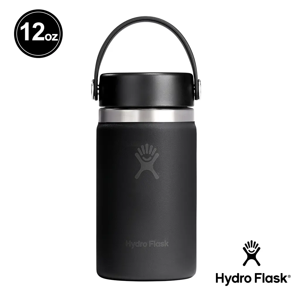 Hydro Flask 12oz寬口提環保溫瓶/ 時尚黑